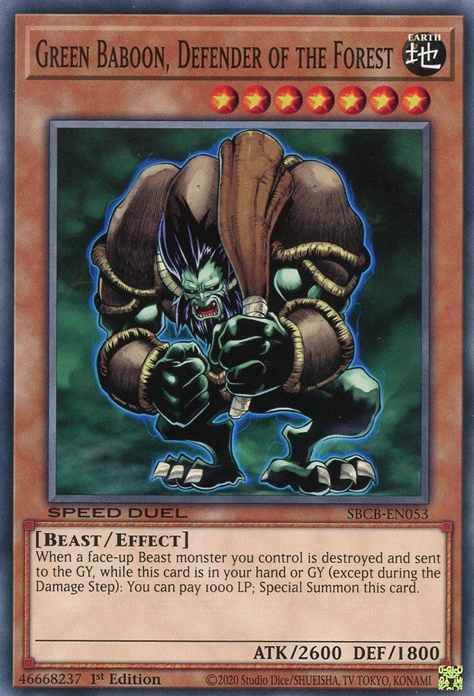 Green Baboon Defender of the Forest (53) (SBCB) - YuGiOh Single
