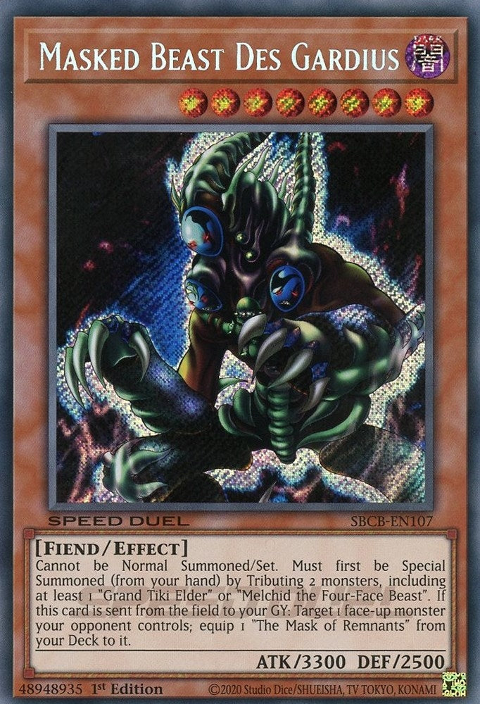 Masked Beast Des Gardius (Secret) (107) (SBCB) - YuGiOh Single
