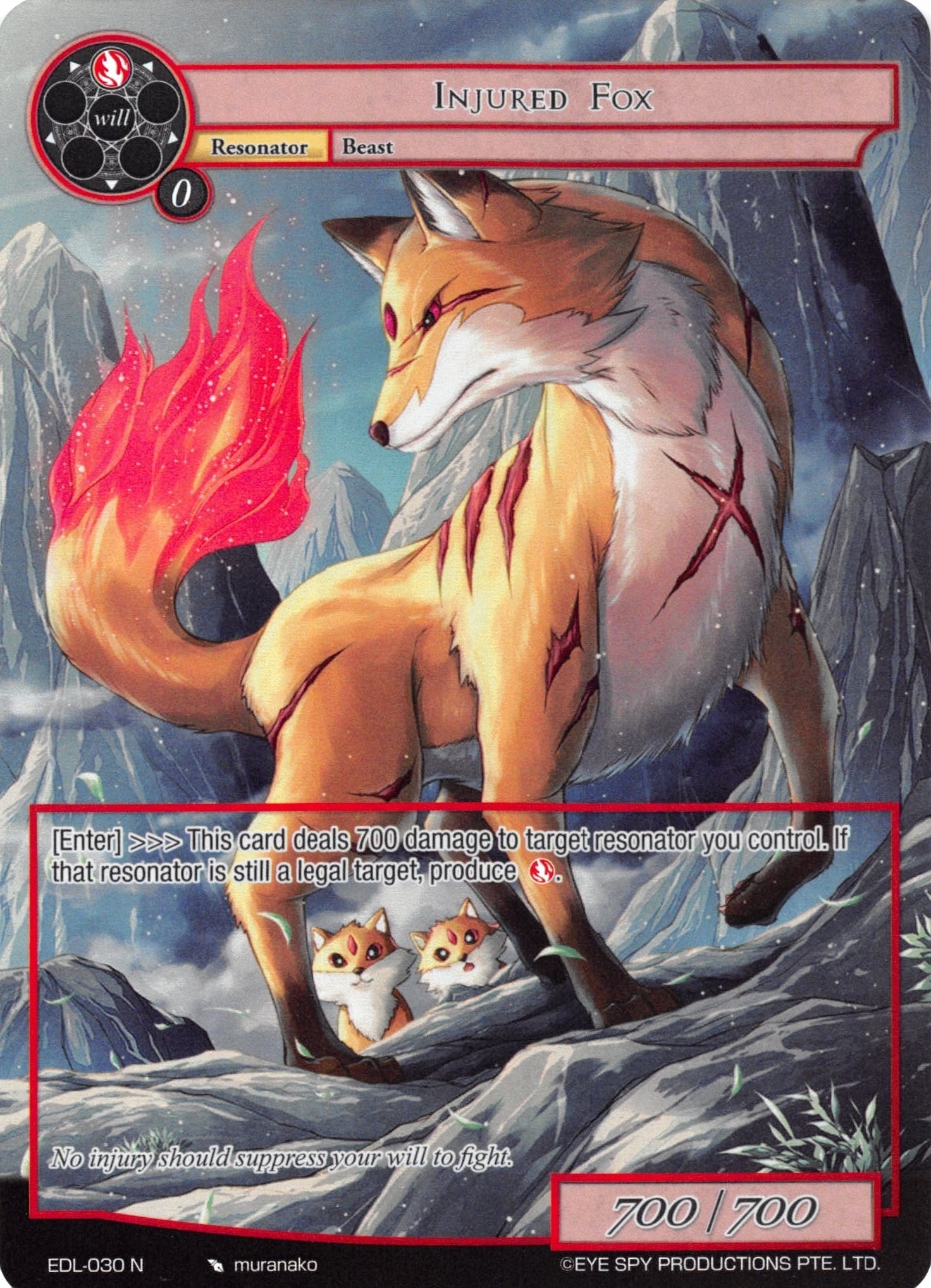 Injured Fox (Full Art) (30) [EDL] - Force of Will Single
