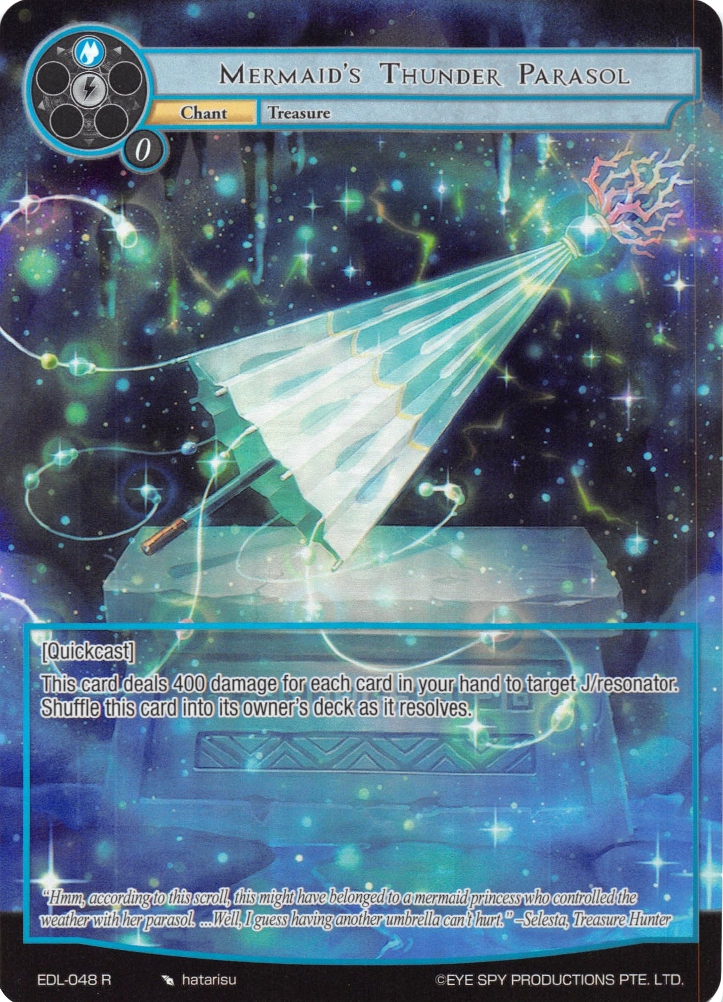 Mermaid’s Thunder Parasol (Full Art) (48) [EDL] - Force of Will Single