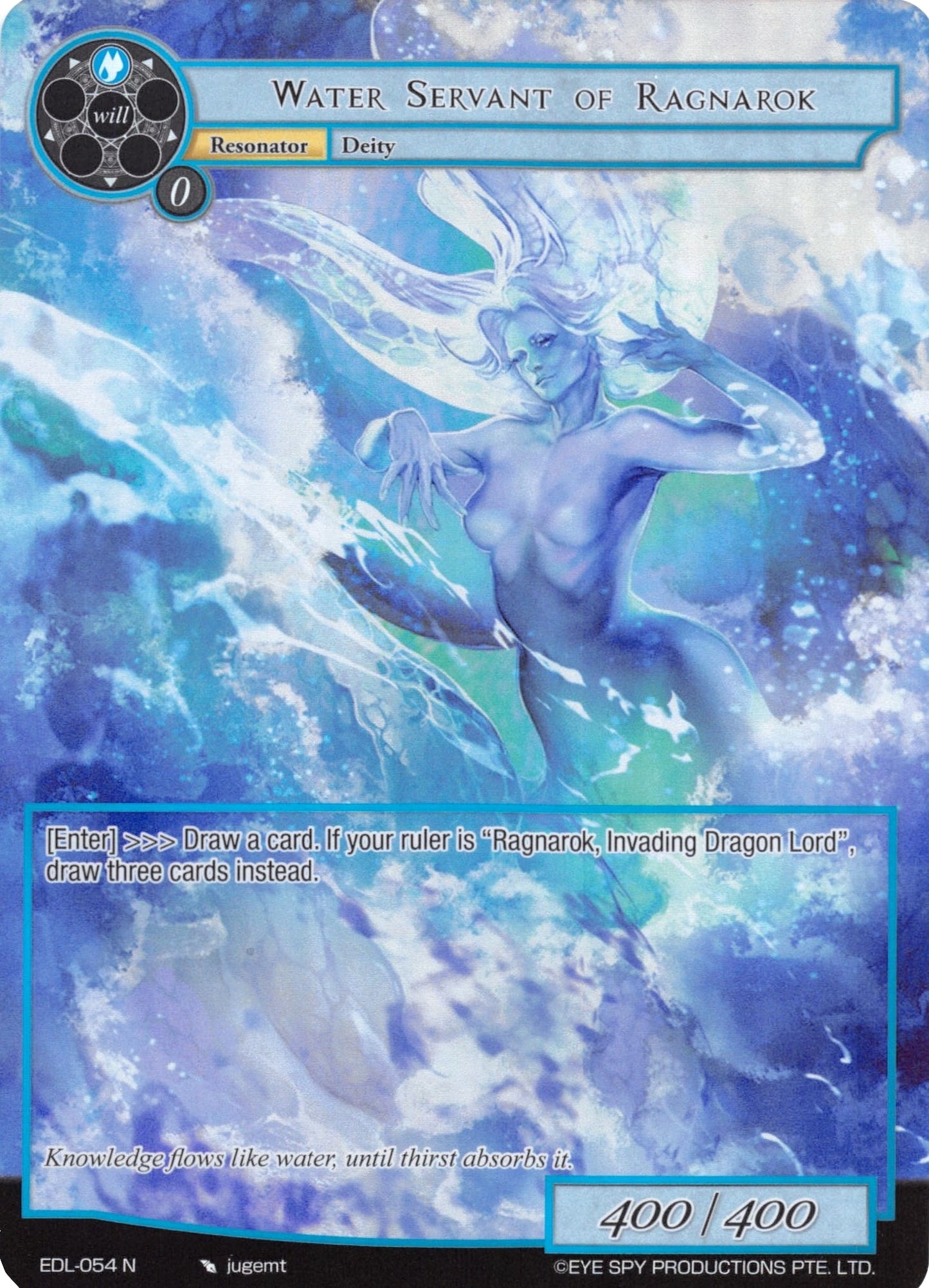 Water Servant of Ragnarok (Full Art) (54) [EDL] - Force of Will Single