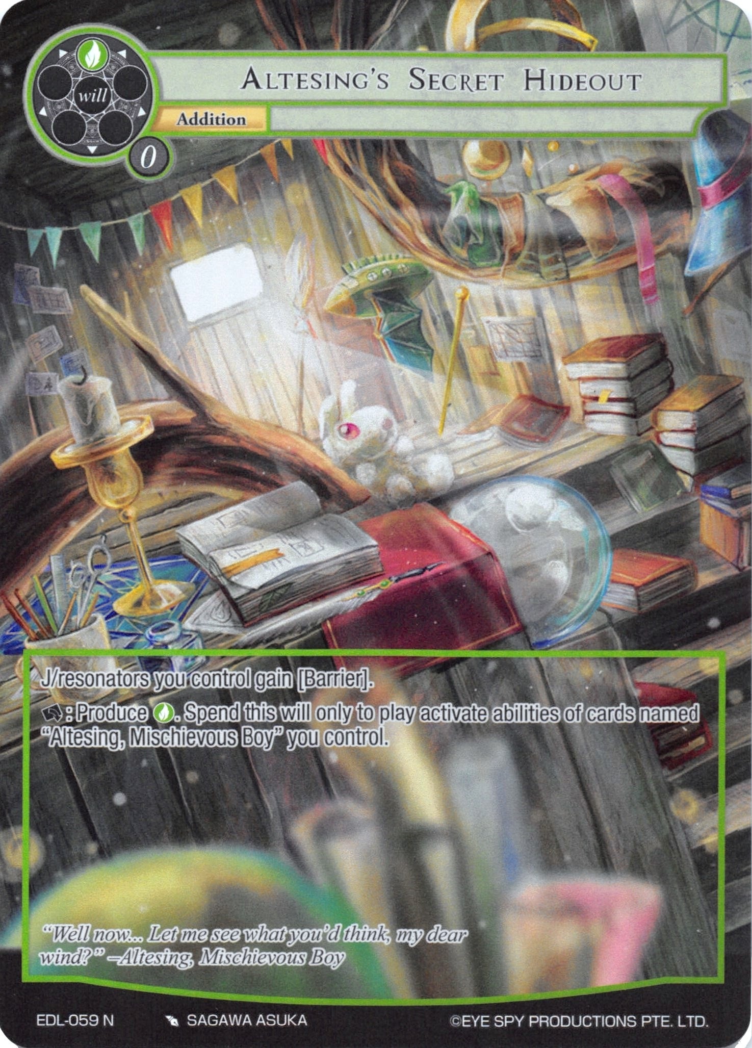 Altesing’s Secret Hideout (Full Art) (59) [EDL] - Force of Will Single