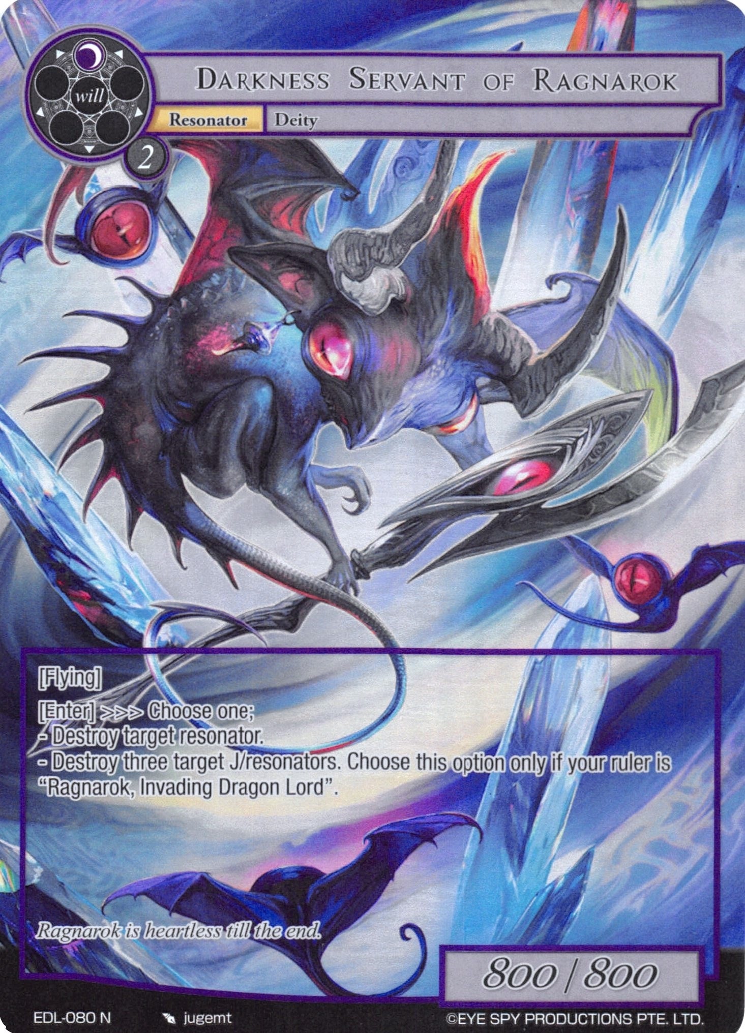 Darkness Servant of Ragnarok (Full Art) (80) [EDL] - Force of Will Single