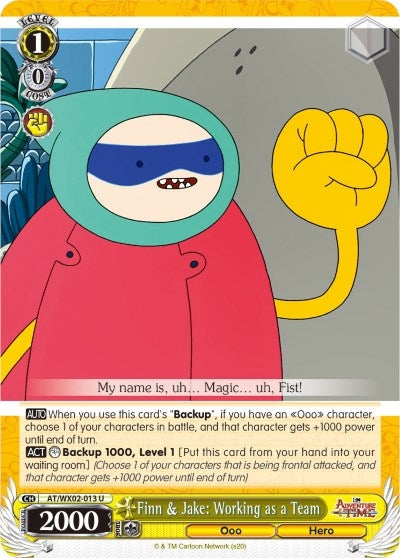 Finn & Jake: Working as a Team (2013) [AT/WX02] - Weiss Schwarz Single