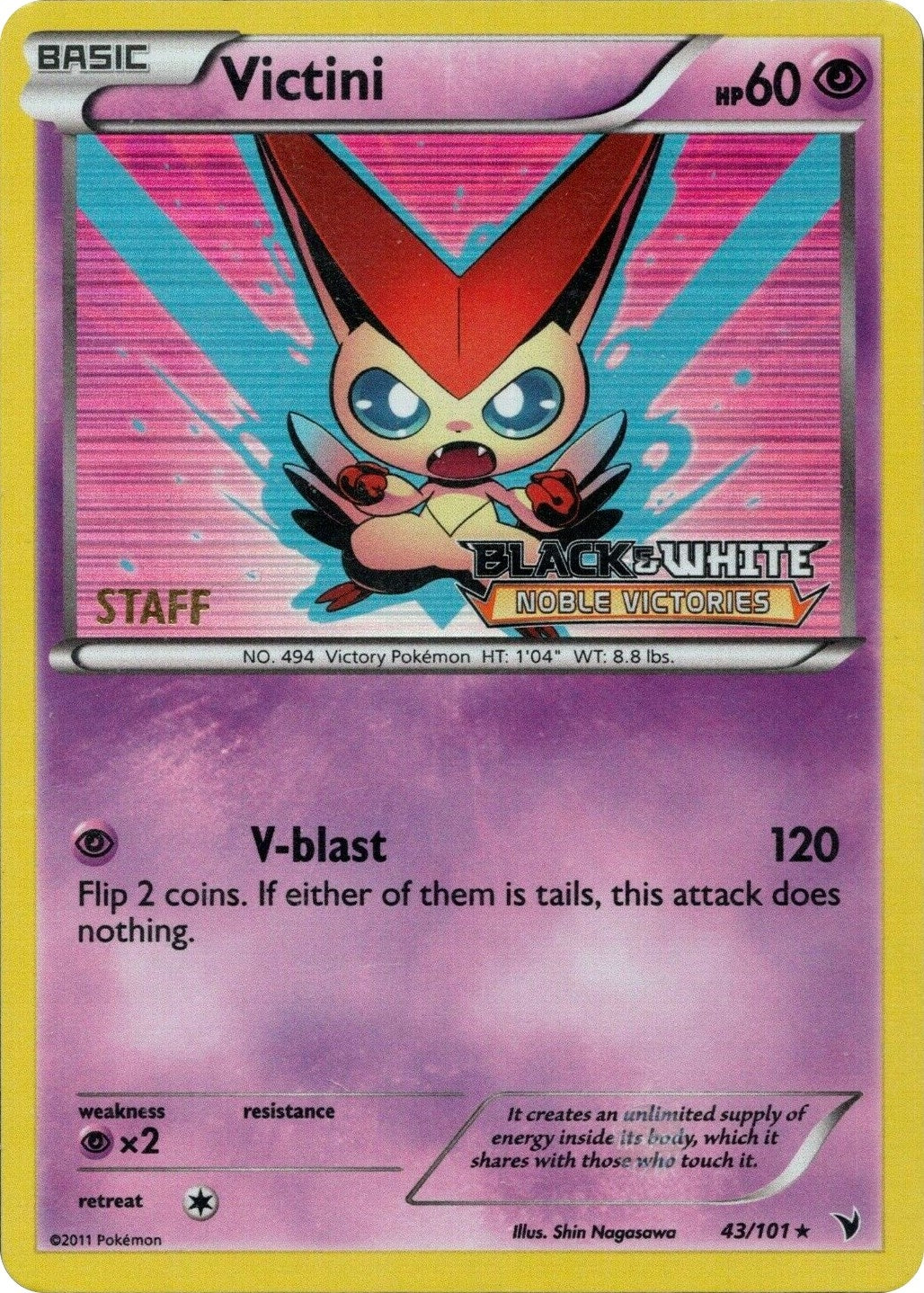 Victini - 43/101 (Prerelease) [Staff] (43/101) (PR)