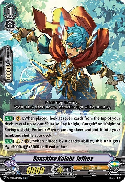 Sunshine Knight Jeffrey (12022) [V-BT12] - Cardfight Vanguard Single