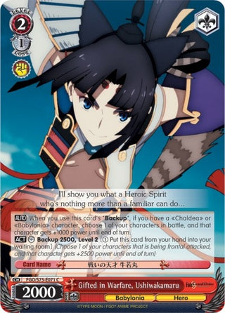 Gifted in Warfare Ushiwakamaru (75071) [FGO/S75] - Weiss Schwarz Single