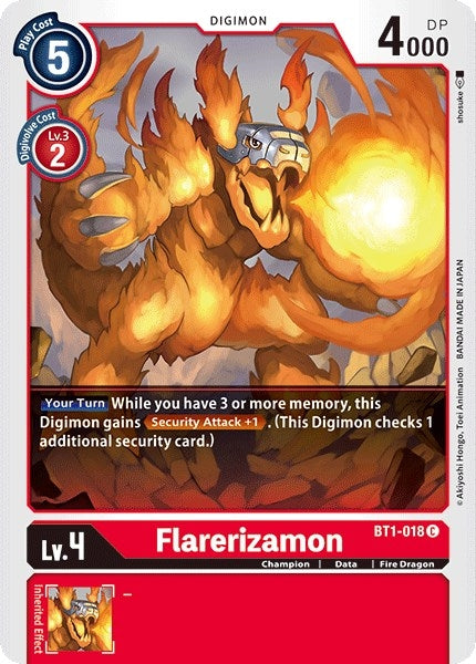 Flarerizamon (1018) [BT01-03] - Digimon Card Game Single