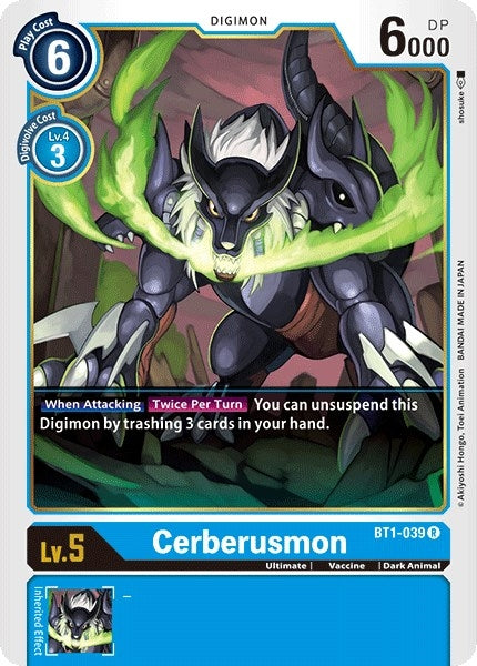 Cerberusmon (1039) [BT01-03] - Digimon Card Game Single