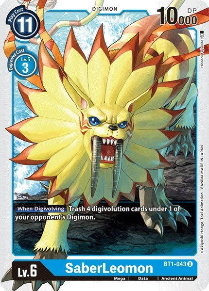 SaberLeomon (1043) [BT01-03] - Digimon Card Game Single