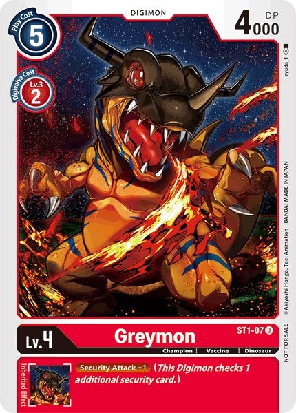Greymon - ST1-07 (Tamer Party Promo) (107) [ST-1] - Digimon Card Game Single