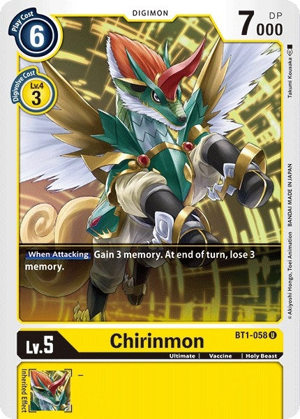Chirinmon (1058) [BT01-03] - Digimon Card Game Single