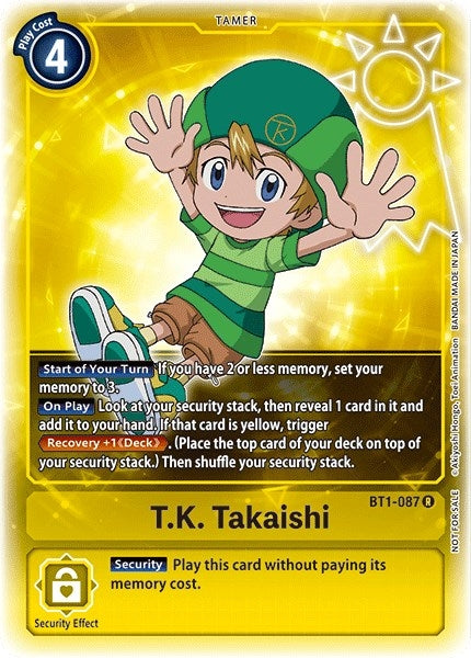 T.K. Takaishi (Box Topper) (1087) [BT01-03] - Digimon Card Game Single