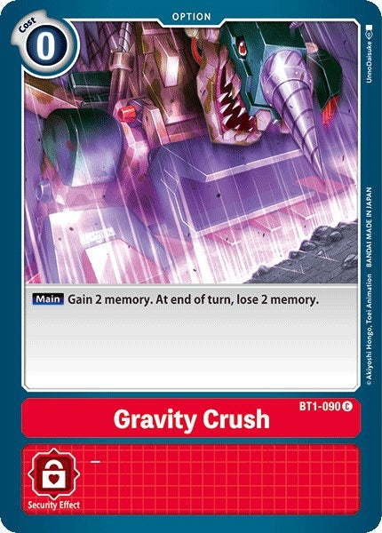 Gravity Crush (1090) [BT01-03] - Digimon Card Game Single