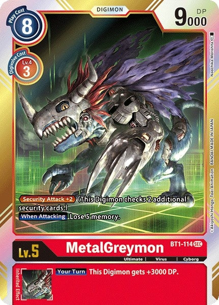 MetalGreymon (Secret Rare) (1114) [BT01-03] - Digimon Card Game Single