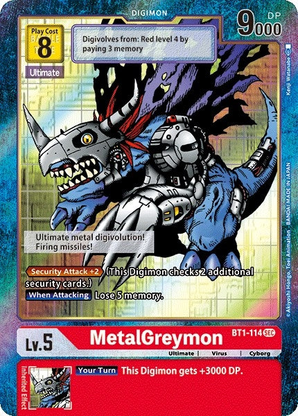 MetalGreymon (Secret Rare) (Alternate Art) (1114) [BT01-03] - Digimon Card Game Single
