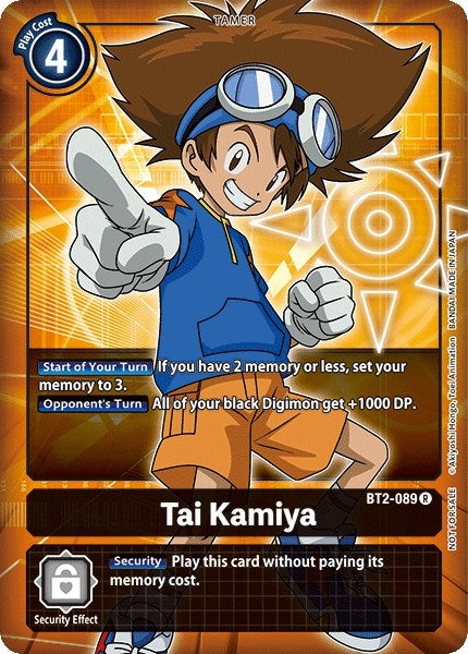 Tai Kamiya - BT2-089 (Box Topper) (2089) [BT01-03] - Digimon Card Game Single