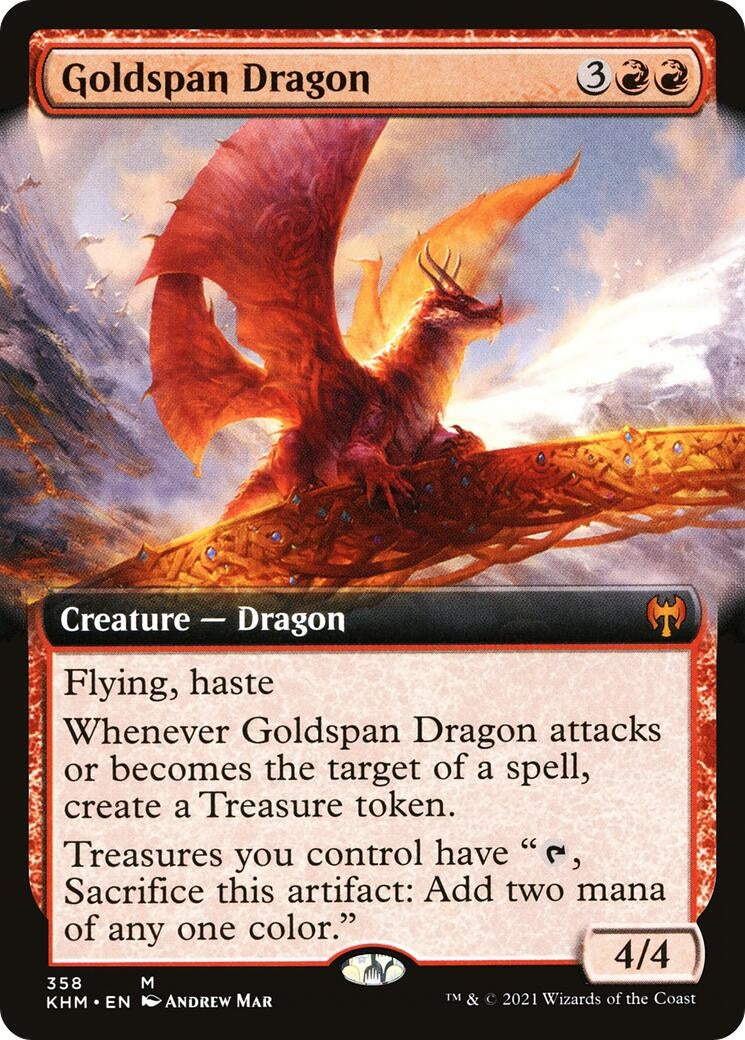 Goldspan Dragon (Extended Art) (358) [KHM] - MTG Single