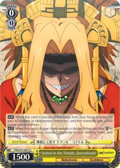 Seated in the Temple Quetzalcoatl (75012) [FGO/S75] - Weiss Schwarz Single