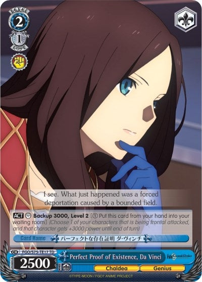 Perfect Proof of Existence Da Vinci (7517) [FGO/S75] - Weiss Schwarz Single