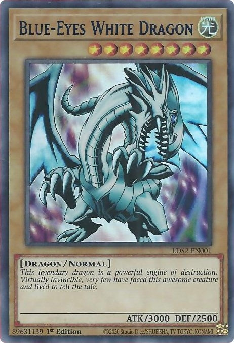 Blue-Eyes White Dragon (Blue) (2001) (LDS2) - YuGiOh Single