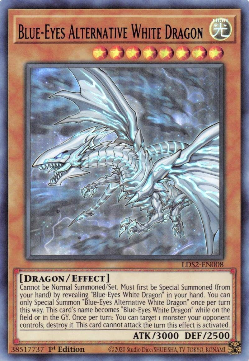 Blue-Eyes Alternative White Dragon (Purple) (2008) (LDS2) - YuGiOh Single