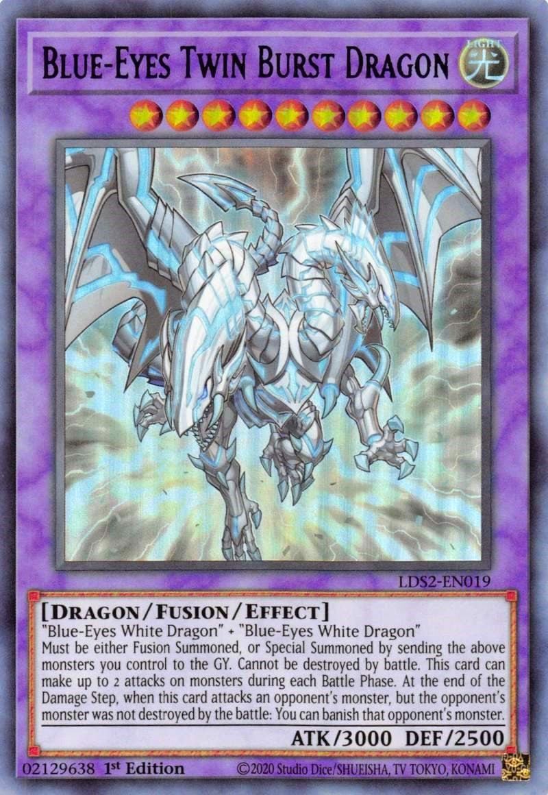 Blue-Eyes Twin Burst Dragon (Purple) (2019) (LDS2) - YuGiOh Single