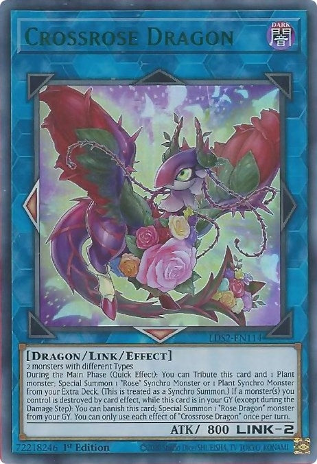 Crossrose Dragon (Green) (2114) (LDS2) - YuGiOh Single