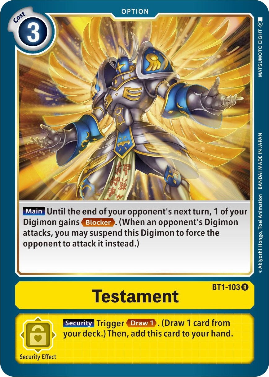 Testament (1103) [BT01-03] - Digimon Card Game Single