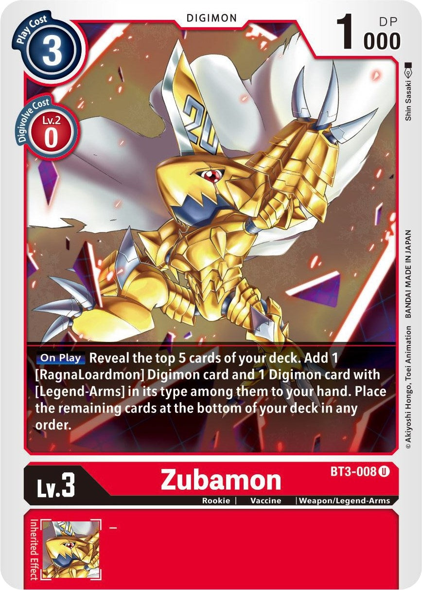 Zubamon (3008) [BT01-03] - Digimon Card Game Single