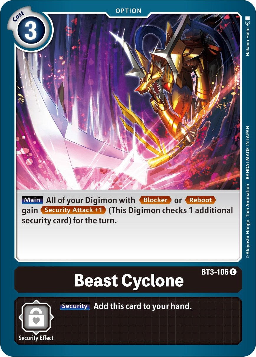 Beast Cyclone (3106) [BT01-03] - Digimon Card Game Single