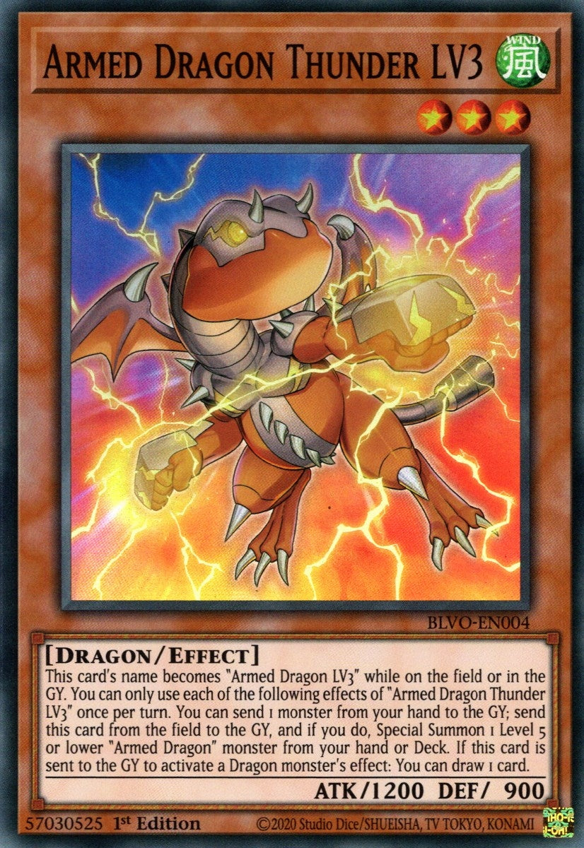 Armed Dragon Thunder LV3 (4) (BLVO) - YuGiOh Single