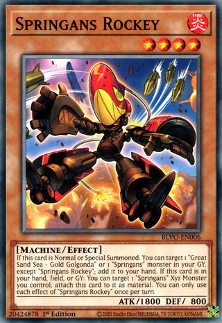 Springans Rockey (6) (BLVO) - YuGiOh Single