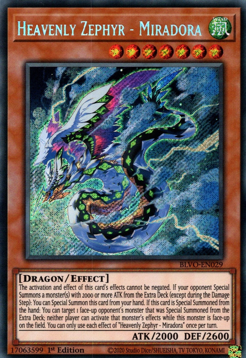 Heavenly Zephyr - Miradora (29) (BLVO) - YuGiOh Single
