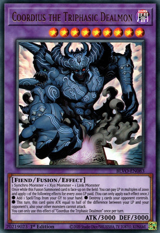 Coordius the Triphasic Dealmon (83) (BLVO) - YuGiOh Single