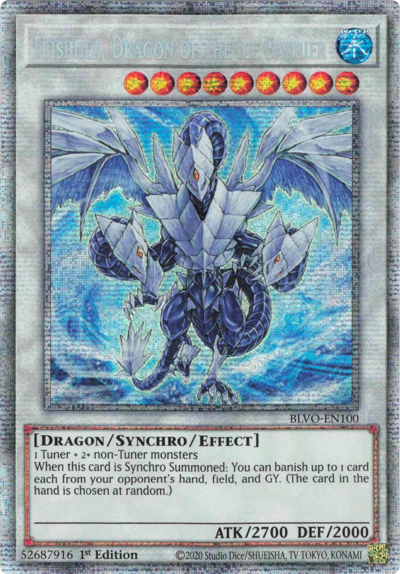 Trishula Dragon of the Ice Barrier (Starlight Rare) (100) (BLVO) - YuGiOh Single