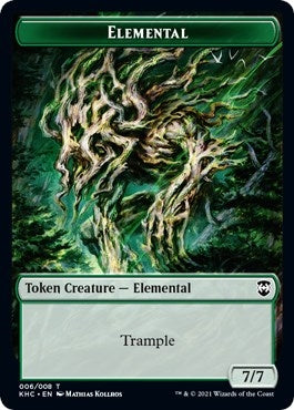 Elemental // Elf Warrior Double-sided Token (0) [KHC] - MTG Single