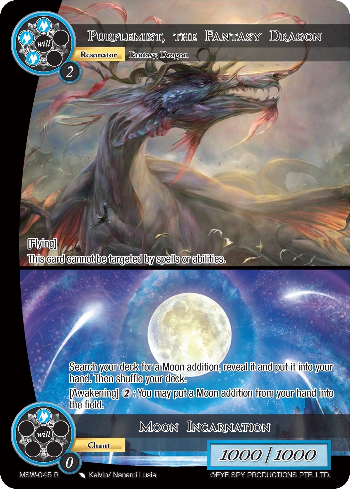 Purplemist the Fantasy Dragon // Moon Incarnation (45) [MSW] - Force of Will Single