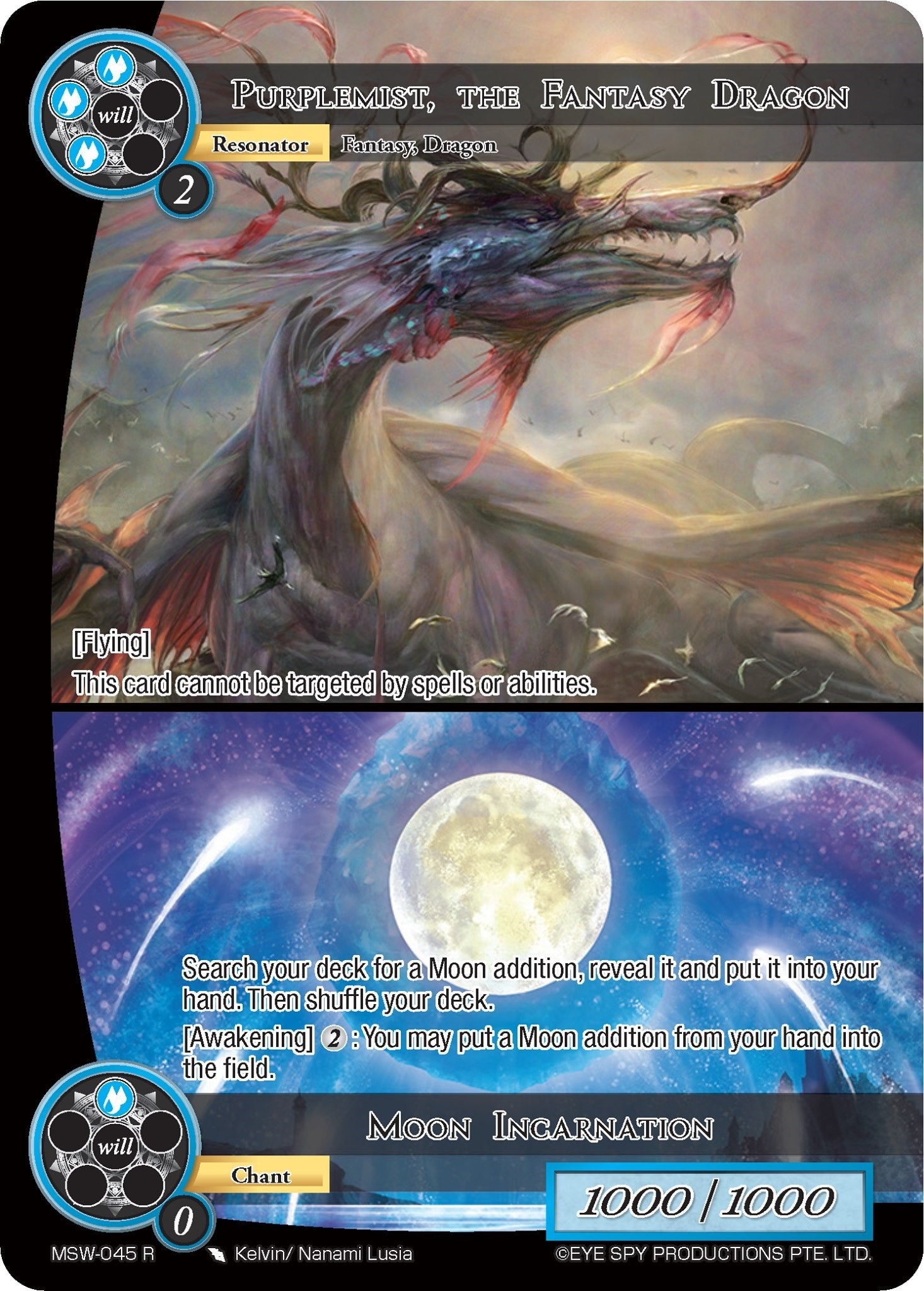 Purplemist the Fantasy Dragon // Moon Incarnation (45) [MSW] - Force of Will Single