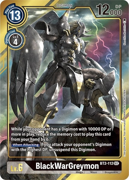 BlackWarGreymon (Alternate Art) (2112) [BT01-03] - Digimon Card Game Single