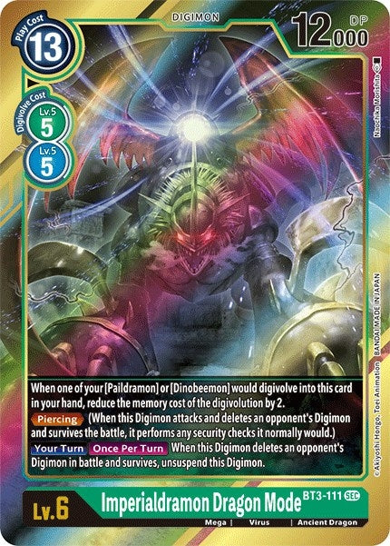 Imperialdramon Dragon Mode (Secret Rare) (Alternate Art) (3111) [BT01-03] - Digimon Card Game Single