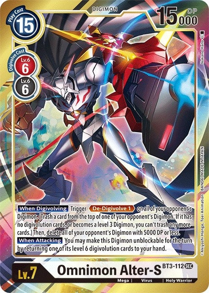 Omnimon Alter-S (Secret Rare) (Alternate Art) (3112) [BT01-03] - Digimon Card Game Single