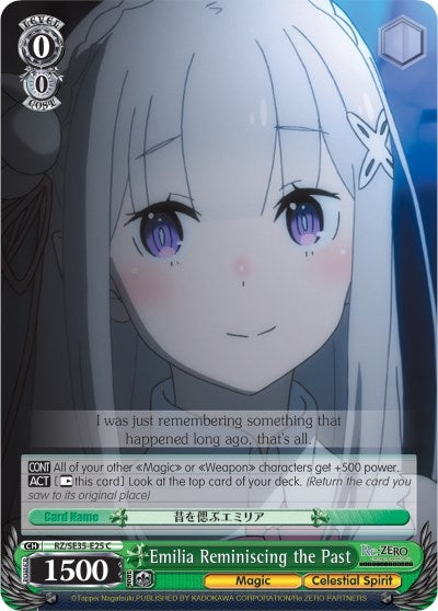 Emilia Reminiscing the Past (3525) [RZ/SE35] - Weiss Schwarz Single