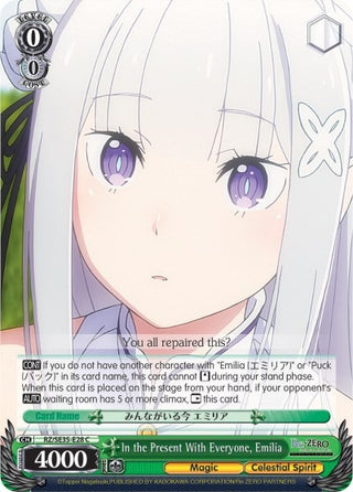 In the Present With Everyone Emilia (3528) [RZ/SE35] - Weiss Schwarz Single