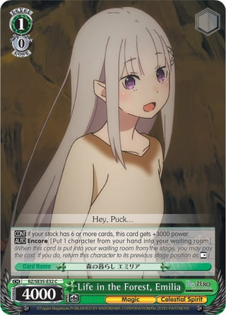 Life in the Forest Emilia (3532) [RZ/SE35] - Weiss Schwarz Single