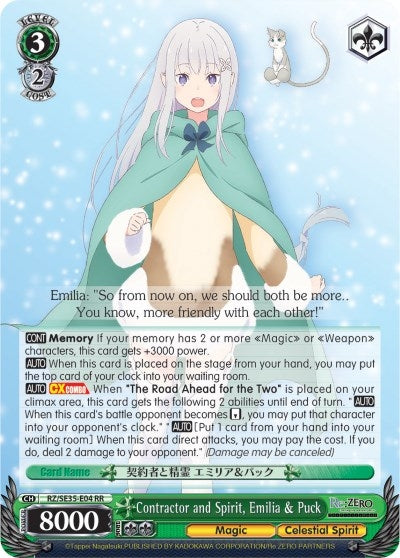 Contractor and Spirit Emilia & Puck (Parallel Foil) (3504) [RZ/SE35] - Weiss Schwarz Single