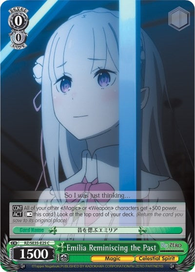 Emilia Reminiscing the Past (Parallel Foil) (3525) [RZ/SE35] - Weiss Schwarz Single