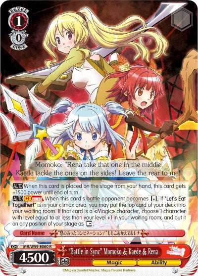 ’Battle in Sync’ Momoko & Kaede & Rena (59060) [MR/W59] - Weiss Schwarz Single
