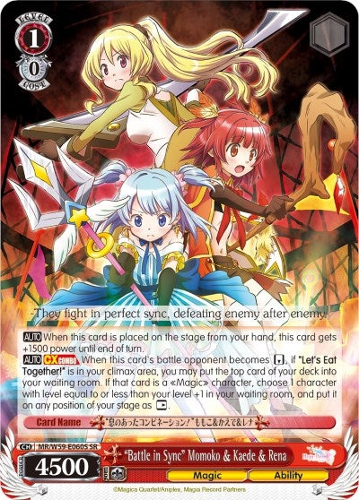 ’Battle in Sync’ Momoko & Kaede & Rena (SR) (59060) [MR/W59] - Weiss Schwarz Single