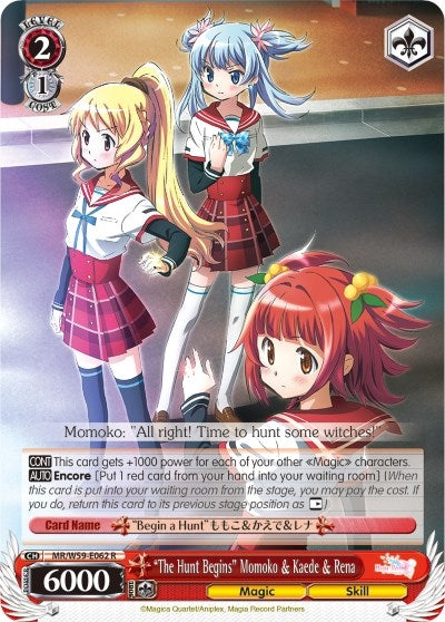 ’The Hunt Begins’ Momoko & Kaede & Rena (59062) [MR/W59] - Weiss Schwarz Single